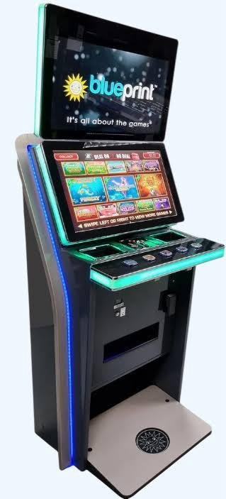 Blueprint slim-line gaming cabinet for compact venues