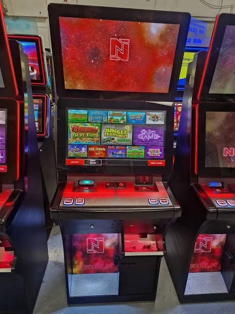 Red multi-game casino cabinet for clubs and leisure venues